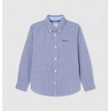 PEPE JEANS MILFORD PB302319-574  ΠΟΥΚΑΜΙΣΟ ΜΠΛΕ ΚΑΡΟ